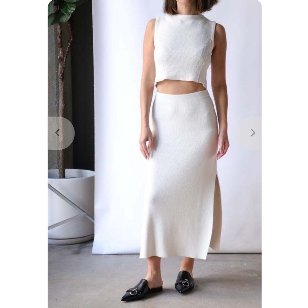 Loulou Studio Aalis Skirt‎ Ivory Size Large NWOT
